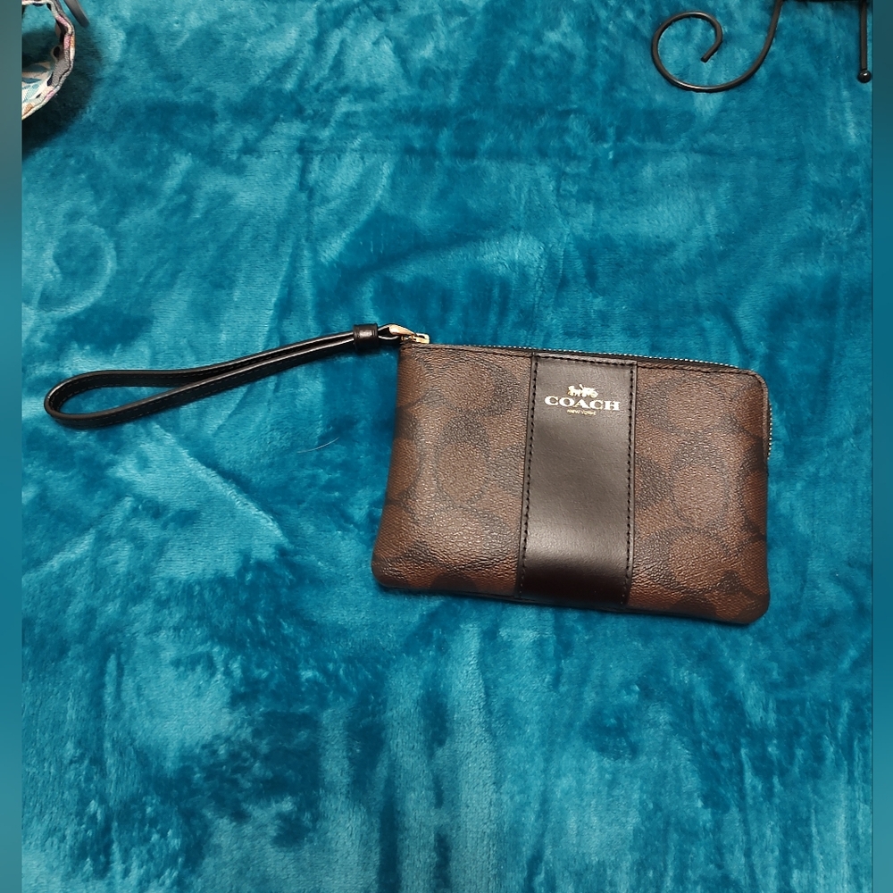Coach Brown and Black Wristlet